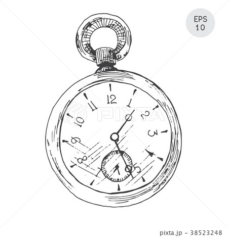 Pocket Watch In Retro Styleのイラスト素材