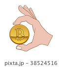hand with bitcoin 38524516