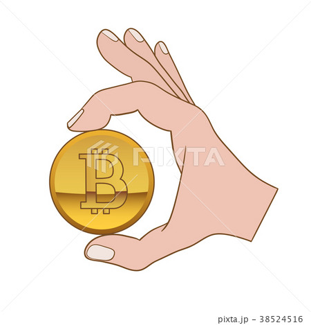 hand with bitcoin 38524516