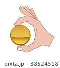 hand with golden coin 38524518