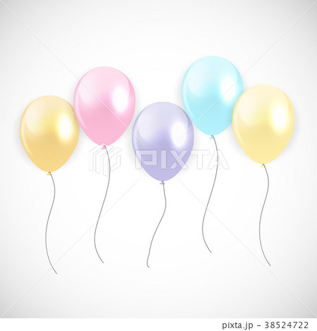 Glossy Happy Birthday Balloons Background Vector 38524722