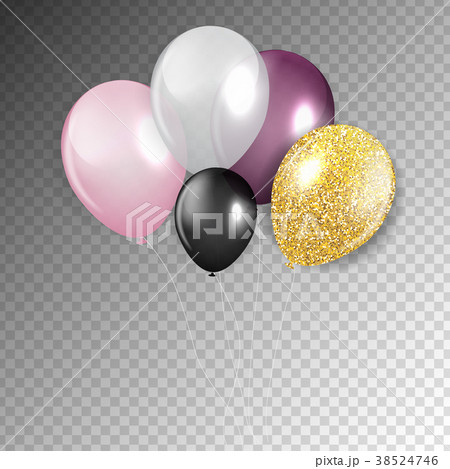 Glossy Happy Birthday Balloons Background Vector Glossy Happy Birthday Balloons Background Vector 38524746