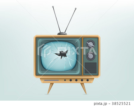 Vector illustration of broken retro tv set 38525521