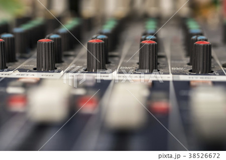 Professional audio mixing console with faders 38526672