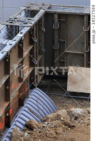 個人住宅の基礎工事 積水ハウス 撮影者自宅の増改築 の写真素材