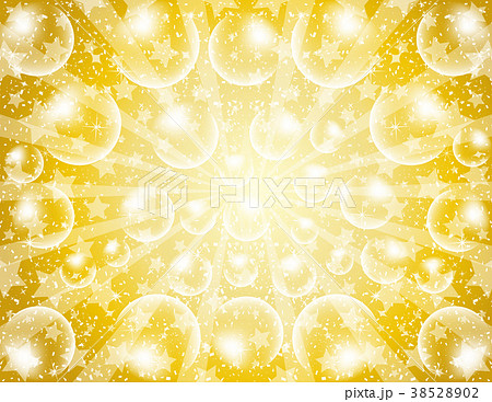 スター 紙吹雪 シャボン玉 ゴールド背景のイラスト素材 3852