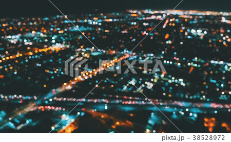 Aerial defocused view of a massive highway in Los 38528972