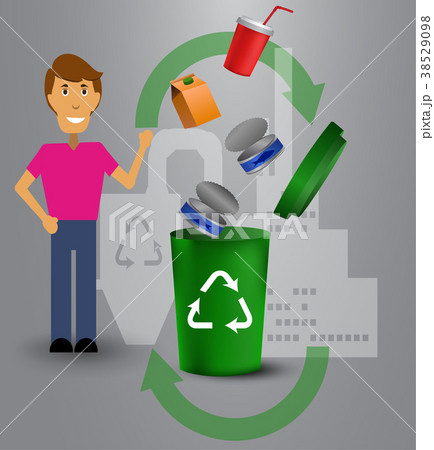 recycling bins illustration 38529098
