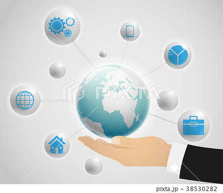 Network globe on the hand 38530282