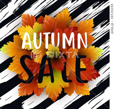 autumn sale flyer template with letteringのイラスト素材 38530284