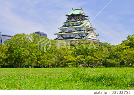 大阪城　西の丸庭園から望む天守閣 38532753