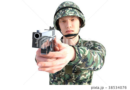 銃を構える男性 怒り 嫌悪 バージョンのイラスト素材