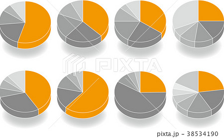 円グラフ 立体のイラスト素材