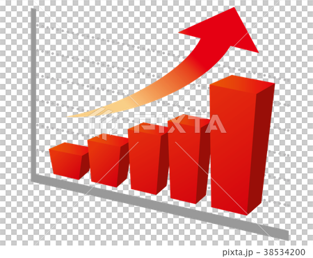 Graph solid up dotted line - Stock Illustration [38534200] - PIXTA