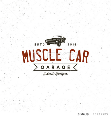 vintage muscle car garage logo. vector vintage muscle car garage logo. vector 38535569