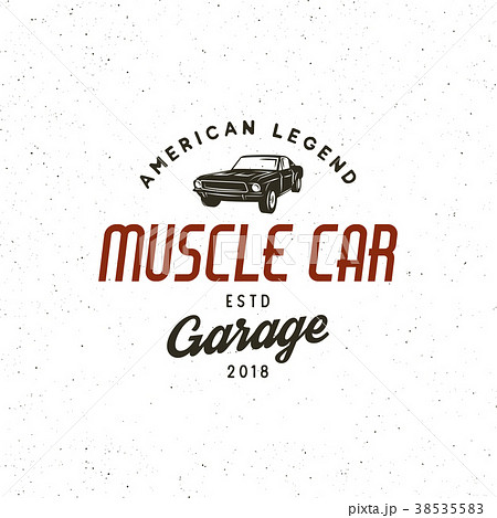 vintage muscle car garage logo. vector 38535583