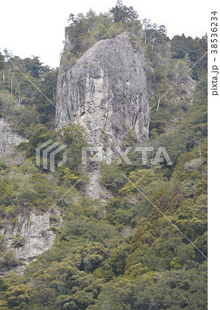 三重県 熊野市 大丹倉の断崖の写真素材