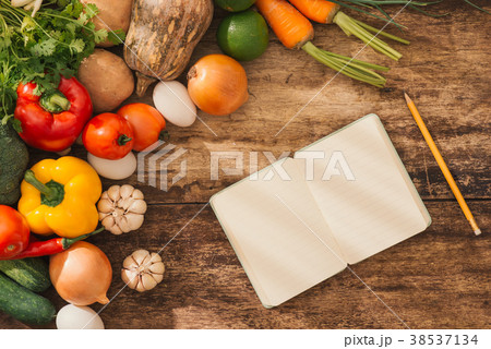 Cooking classes concept. Fresh vegetables around 38537134