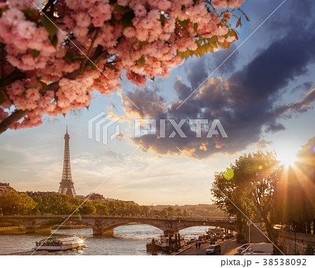 Eiffel Tower during spring time in Paris, France 38538092