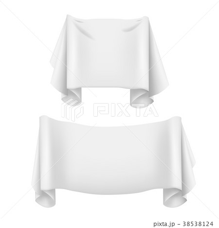Realistic Detailed 3d White Textile Banners Set 38538124