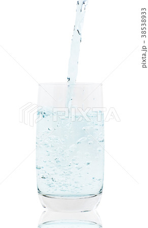 Clean water pouring into glass. 38538933