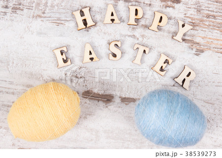 Inscription Happy Easter and eggs Inscription Happy Easter and eggs 38539273