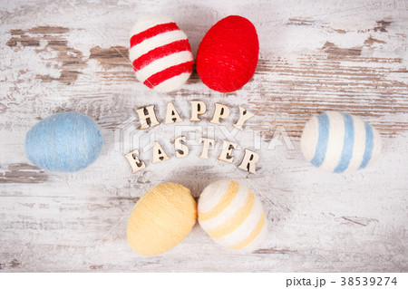 Inscription Happy Easter and eggs Inscription Happy Easter and eggs 38539274