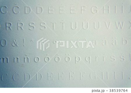 Embossed writing for blind used before Braille  38539764
