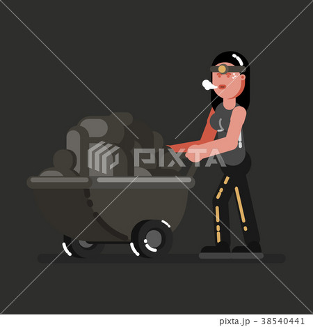Miner girl with rocks Miner girl with rocks 38540441