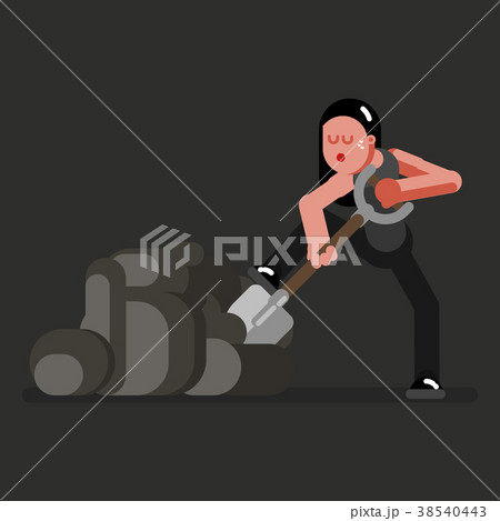 Miner girl with shovel Miner girl with shovel 38540443