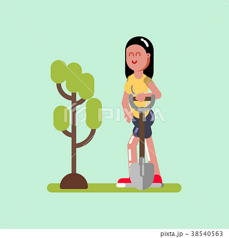 Voluntire female planting the tree Voluntire female planting the tree 38540563