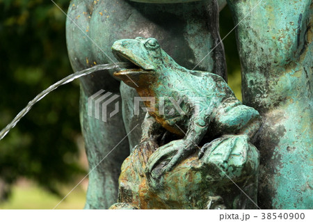 Frog splashing water, water scarcity concept 38540900