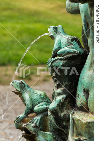 Frog splashing water, water scarcity concept Frog splashing water, water scarcity concept 38540901