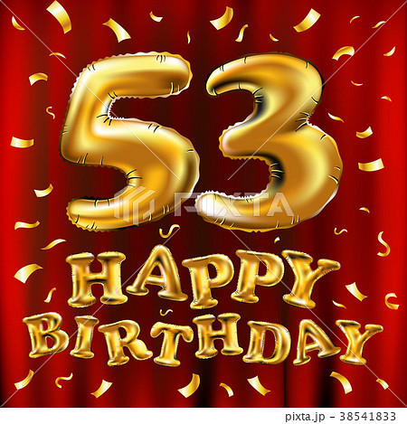 vector happy birthday 53 celebration gold balloon 38541833