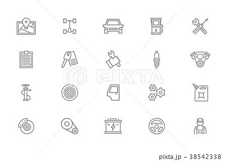 Set of vector car service and auto repair line 38542338