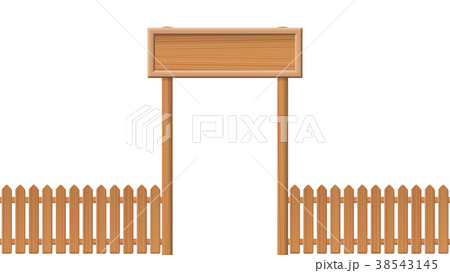 Entrance Gate Wooden Fence Blank Sign Entrance Gate Wooden Fence Blank Sign 38543145