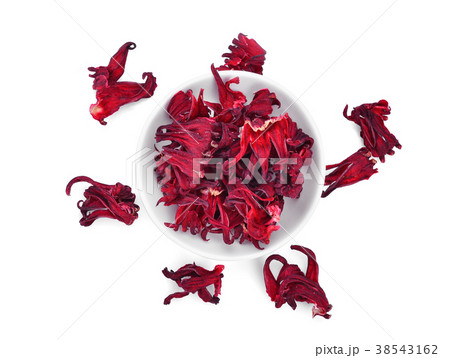top view of dried hibiscus sabdariffa or roselle top view of dried hibiscus sabdariffa or roselle 38543162