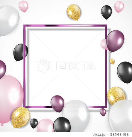 Glossy Happy Birthday Balloons Background Vector 38543498
