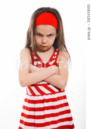 Angry Little Girl on light background Angry Little Girl on light background 38543600