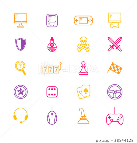 Gambling, Table and Computer Game Thin Line Icon Gambling, Table and Computer Game Thin Line Icon 38544128