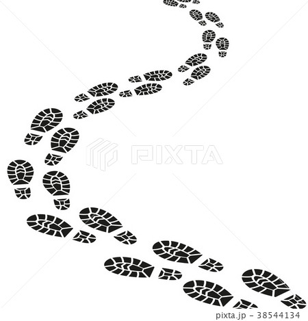 Black Footprints Silhouette Set. Vector 38544134