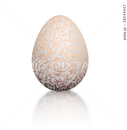 White color realistic egg golden metallic pattern White color realistic egg golden metallic pattern 38544437