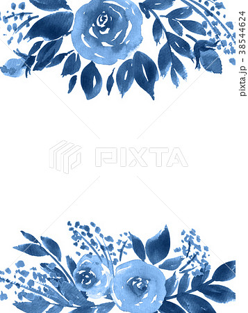 Graceful Simple Beauty Botanical Indigo Blue Watercolor Flowers