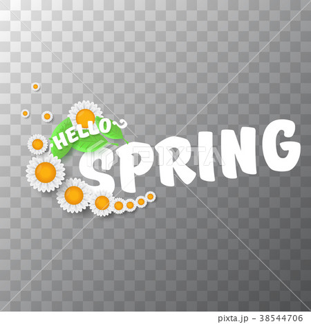vector hello spring cut paper banner with text and 38544706