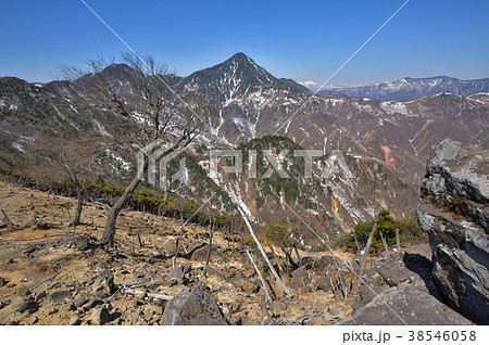 オロ山付近から見た残雪の皇海山と鋸山、渡良瀬川源流域 オロ山付近から見た残雪の皇海山と鋸山、渡良瀬川源流域 38546058