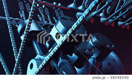 3d illustration of an internal combustion engine 3d illustration of an internal combustion engine 38546340