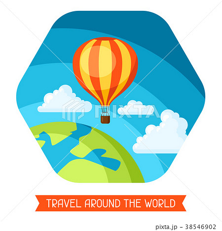 Travel illustration. Traveling background with hot Travel illustration. Traveling background with hot 38546902