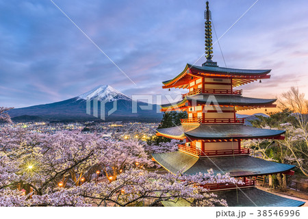 Mt. Fuji and Pagoda 38546996