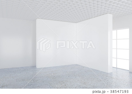 Large white billboard standing near a window in a 38547193