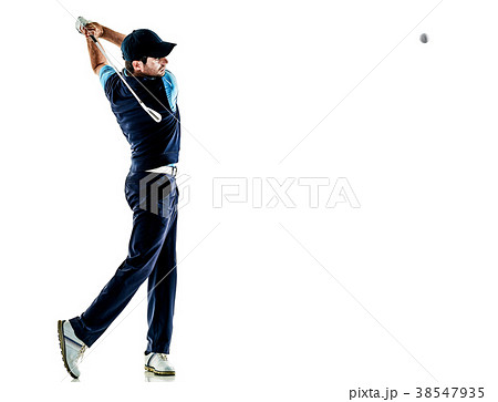 man golfer golfing isolated withe background man golfer golfing isolated withe background 38547935